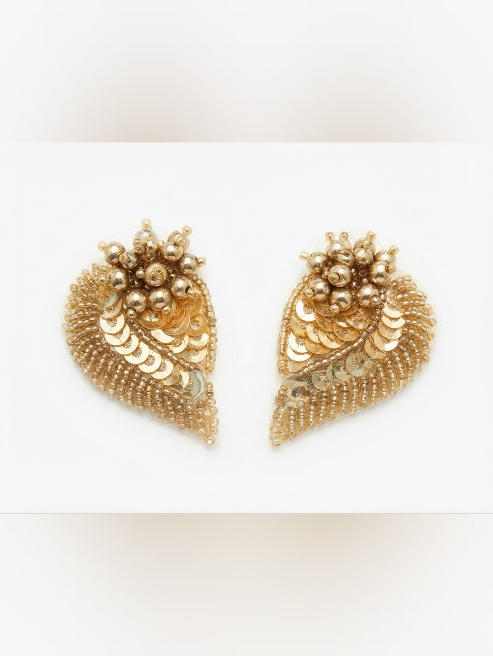 Vintage Sequin Gold Shoe Clips